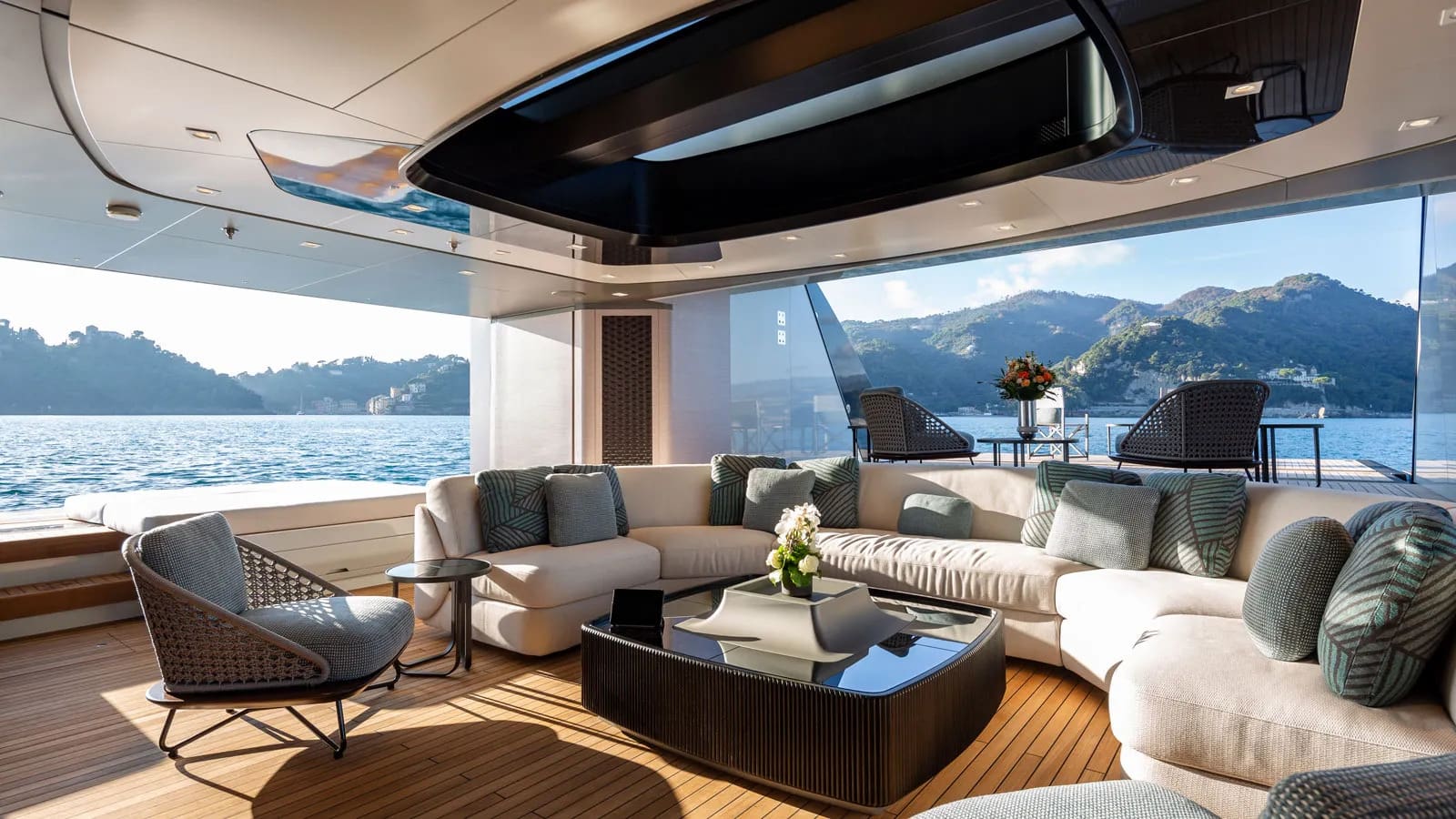 Tankoa Yacht's Diamond Binta lounge area