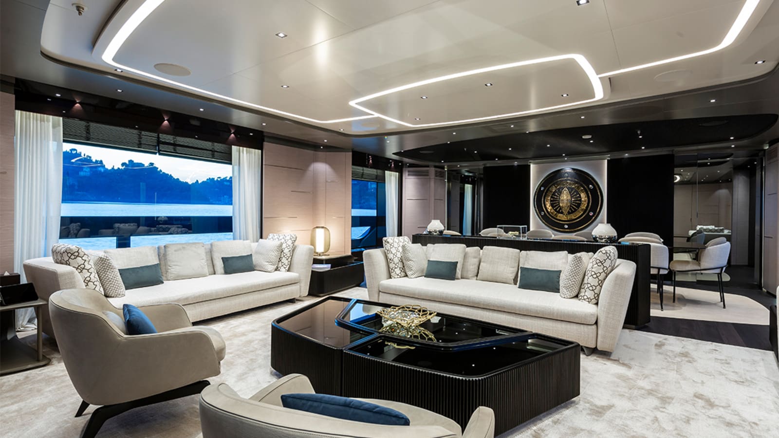 Tankoa Yacht's Diamond Binta interior lounge