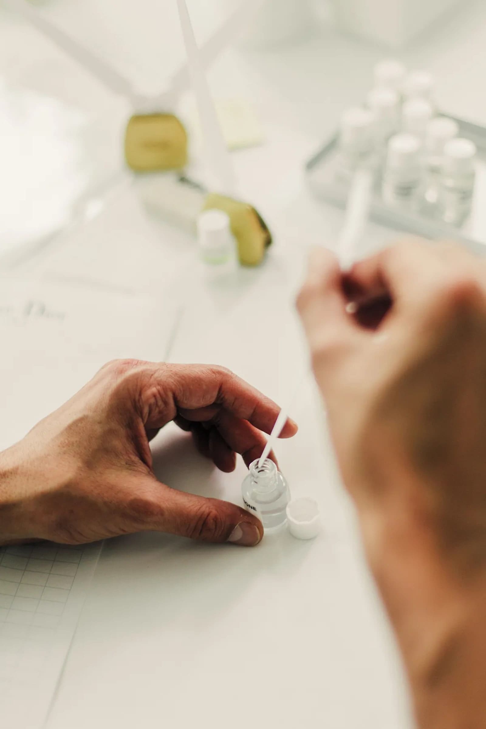 Hands with fragrance formula