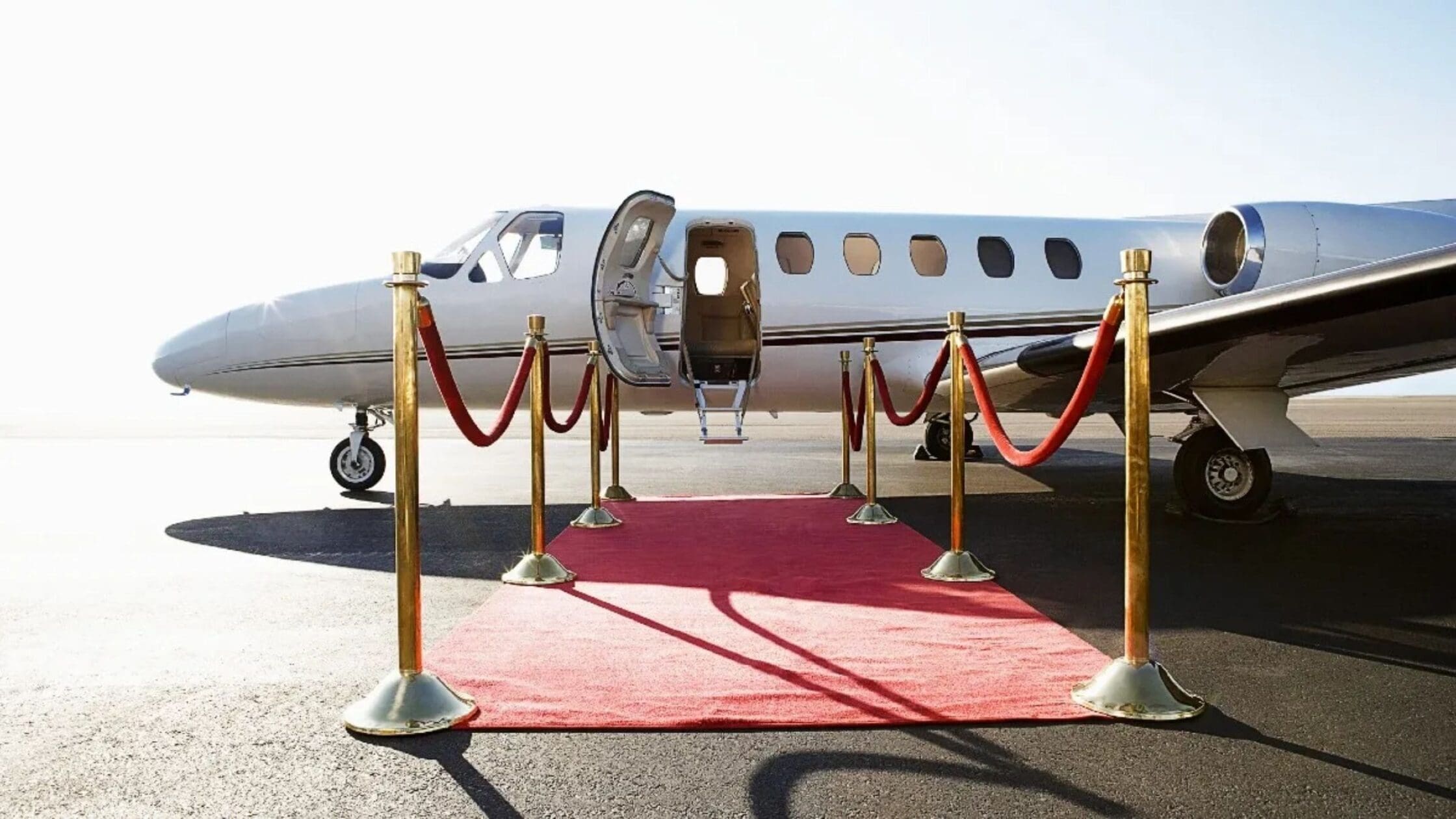 Business jet red carpet