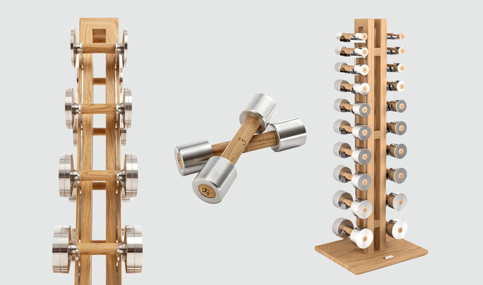 Weight set on a rack