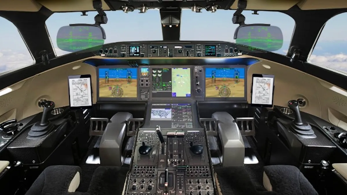 cockpit of a 7500 bombardier