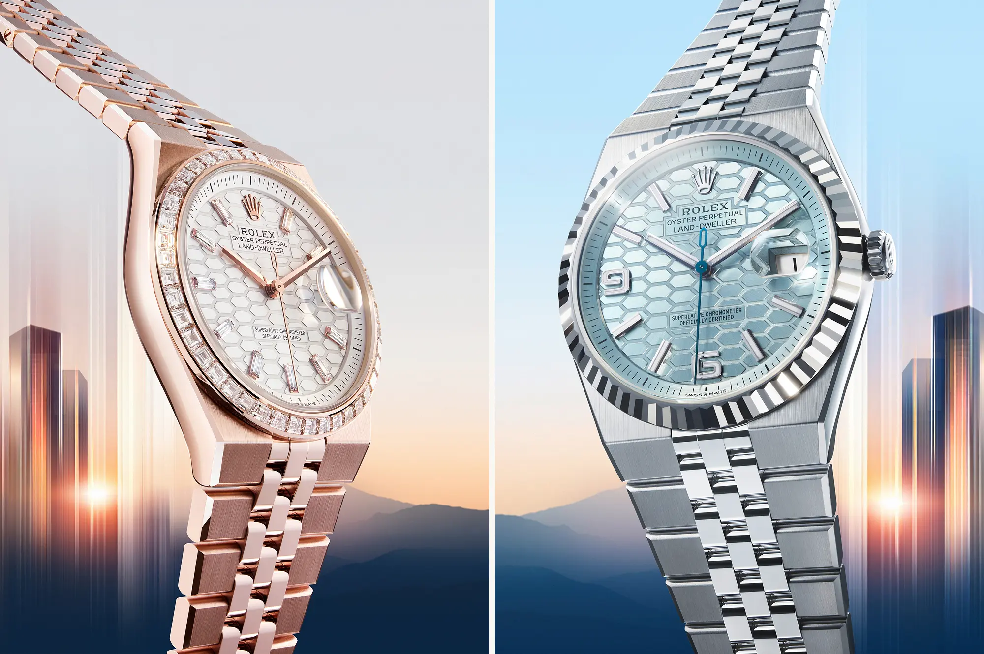 land-dweller in rose gold and platinum