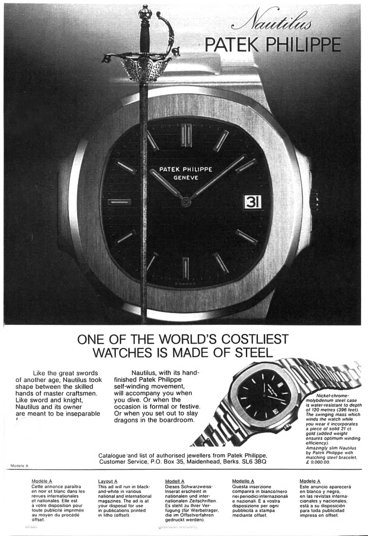 Patek Philippe Nautilus poster in 1976