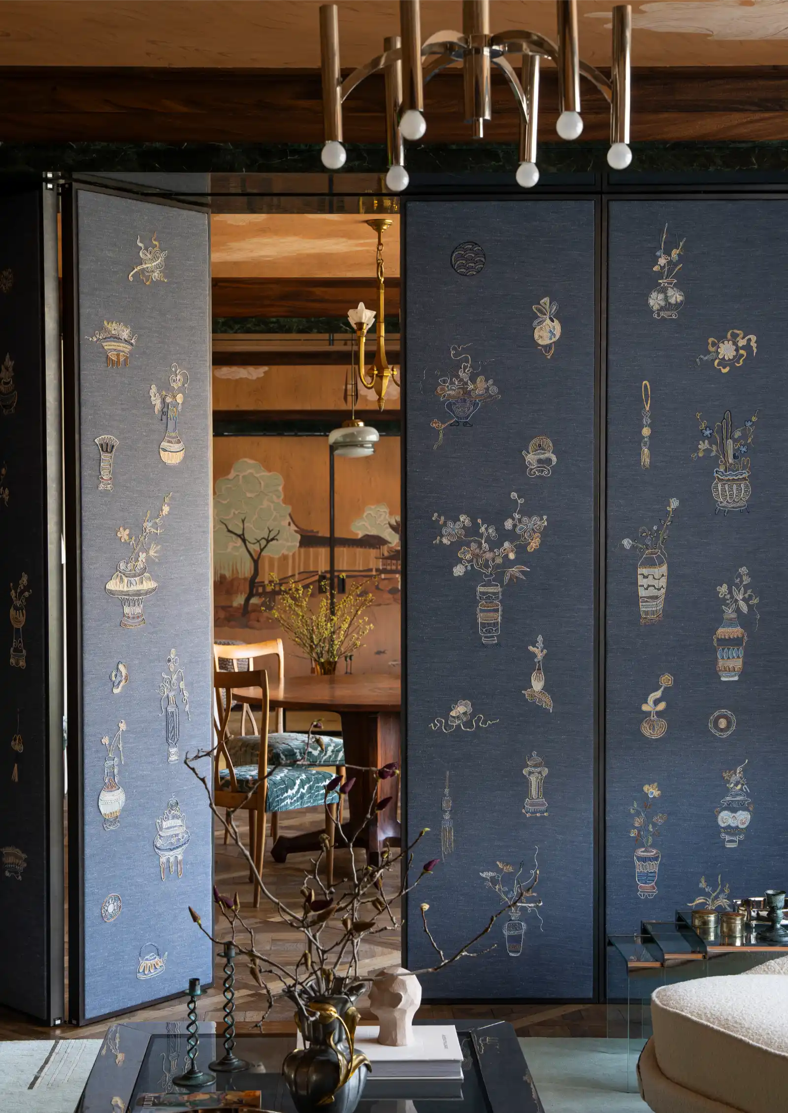 Panels at the Shanghai showroom. Courtesy of de Gournay