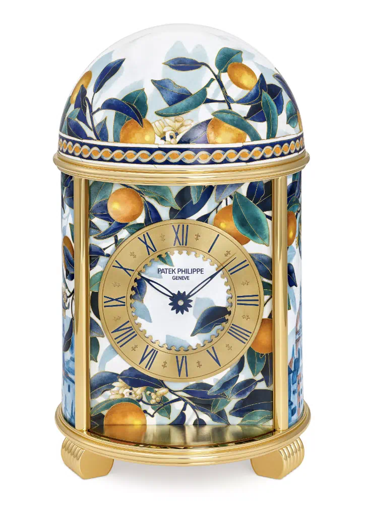 The “Sicilian Oranges” Ref. 20179M-001 dome table clock. Patek Philippe