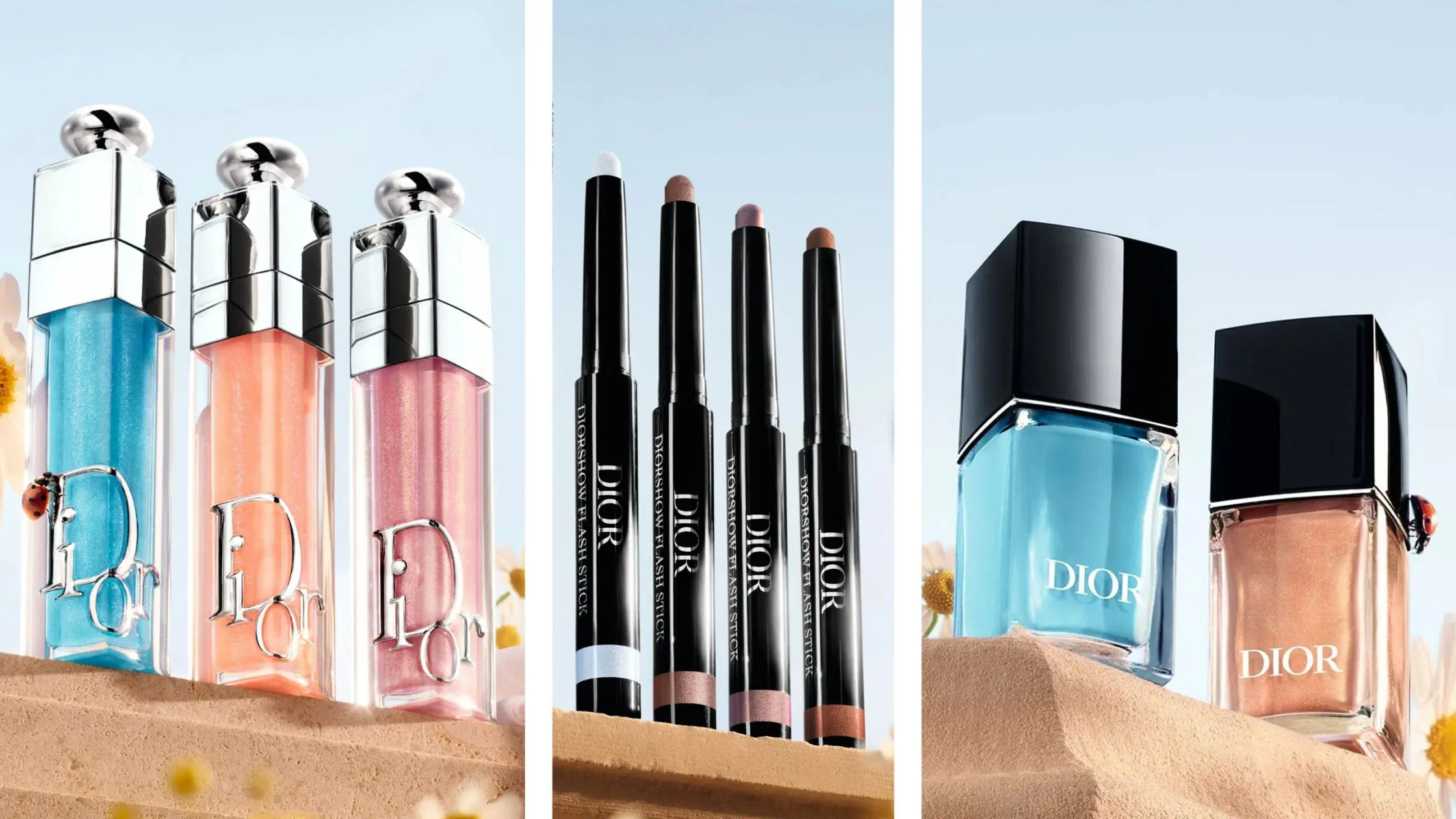 Dioriviera's summer makeup looks also include Lip Maximixers, Flash Sticks, and Dior Vernis in warm and cool undertones. Dior