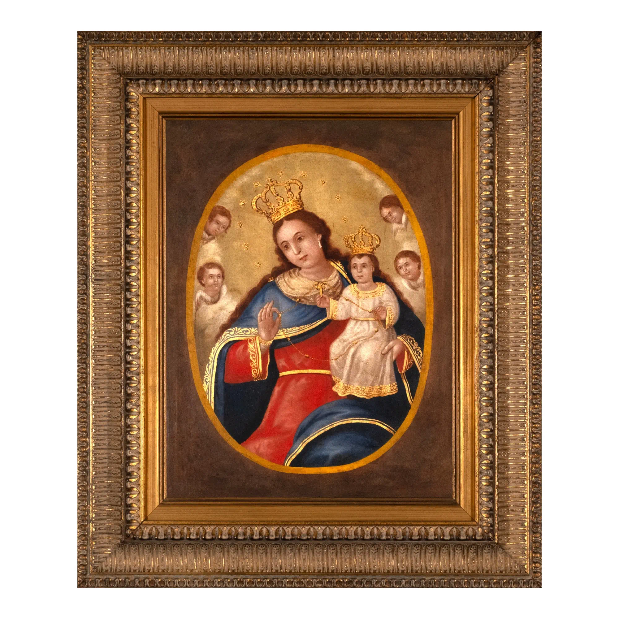 Mariano Asuncion (1802 – 1885), Nuestra Señora del Rosario, 19th Century, oil on board, 46 cm x 34 cm. Courtesy of Leon Gallery