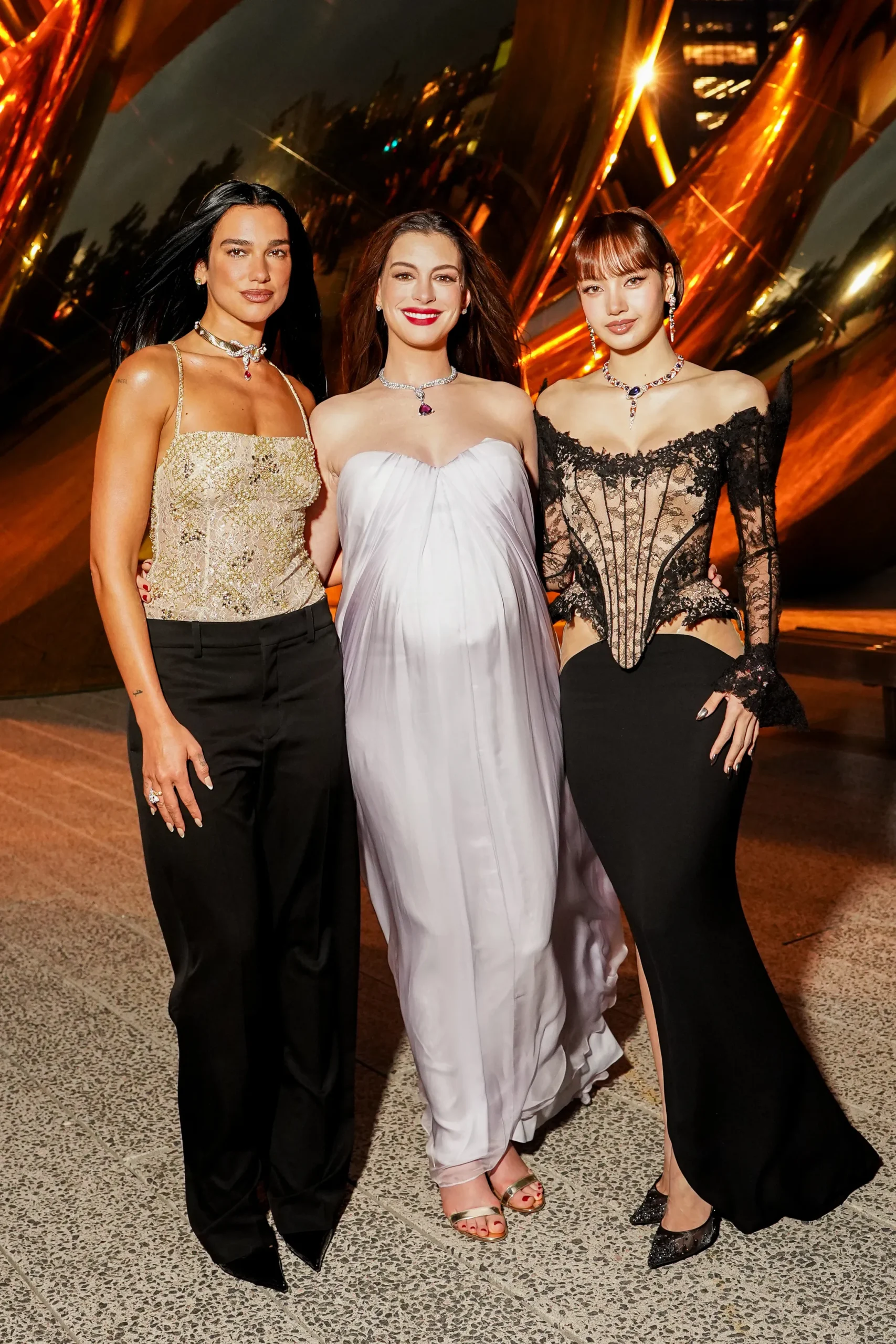 Dua Lipa, Anne Hathaway, and Lisa. Bulgari