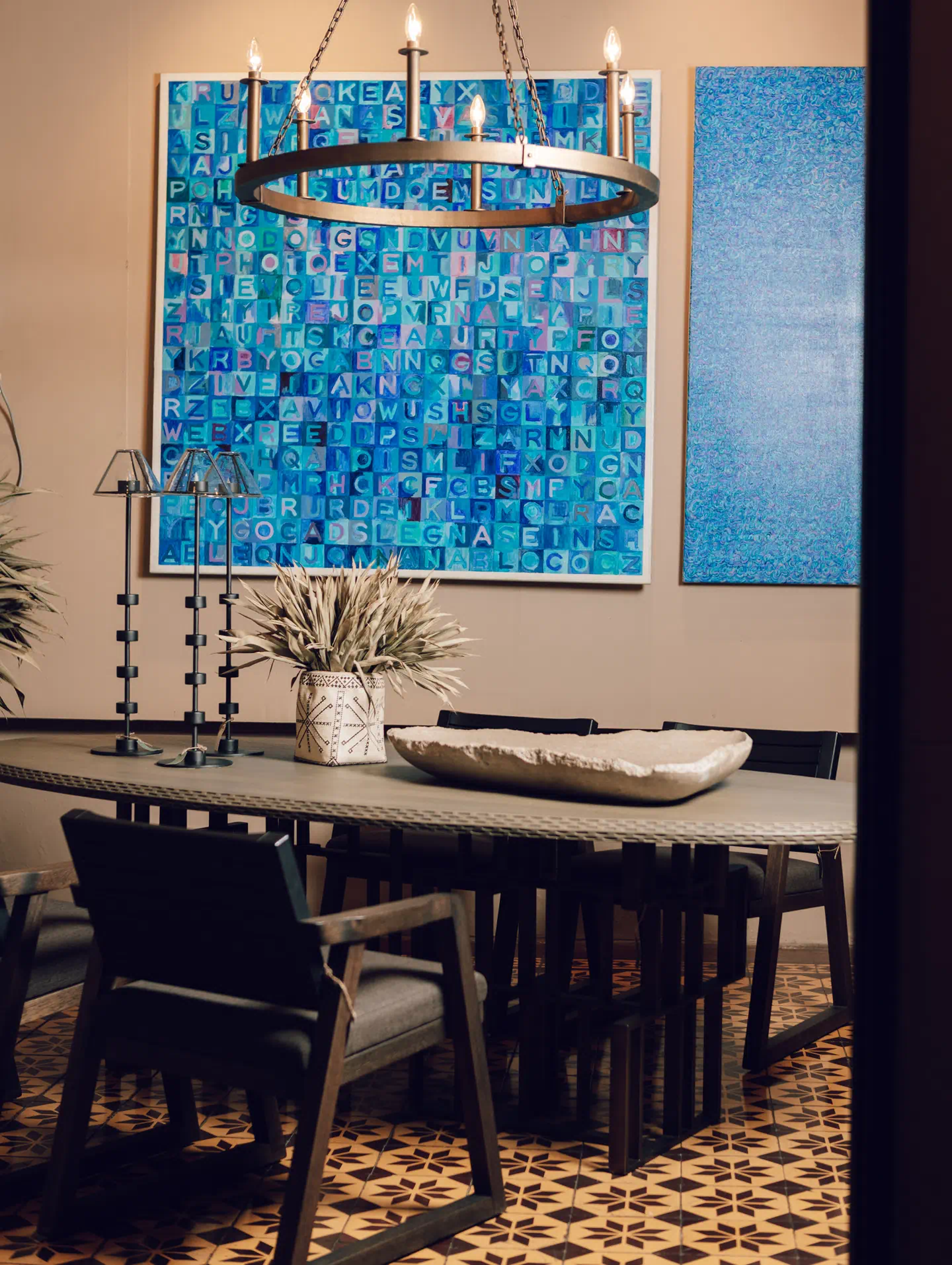 At Artelano-11 (a-11). The chairs that surround the table are also part of the collection Paras created for Amorita Palawan.