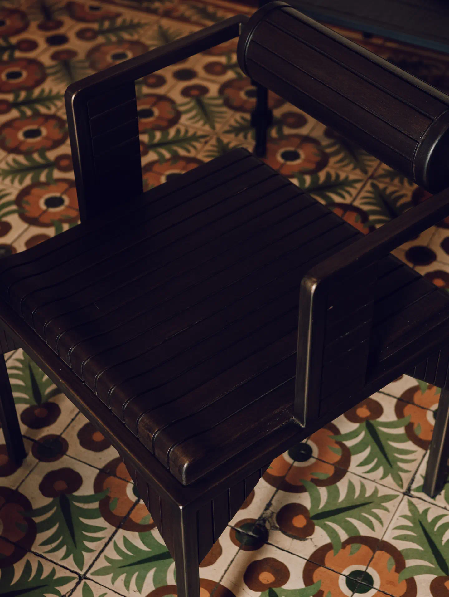 A chair at Artelano-11 (a-11), which is part of the collection Paras created for Amorita Palawan. Excel Panlaque