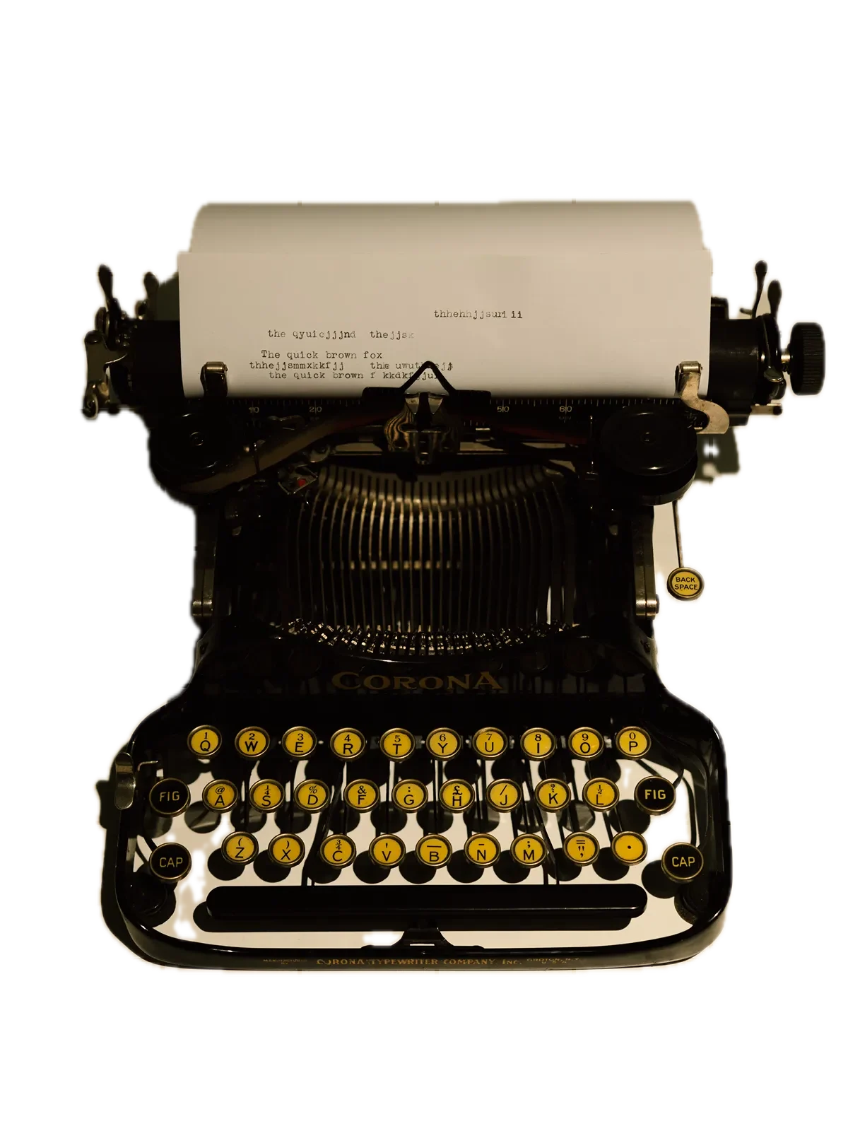 A rare, portable Corona typewriter.