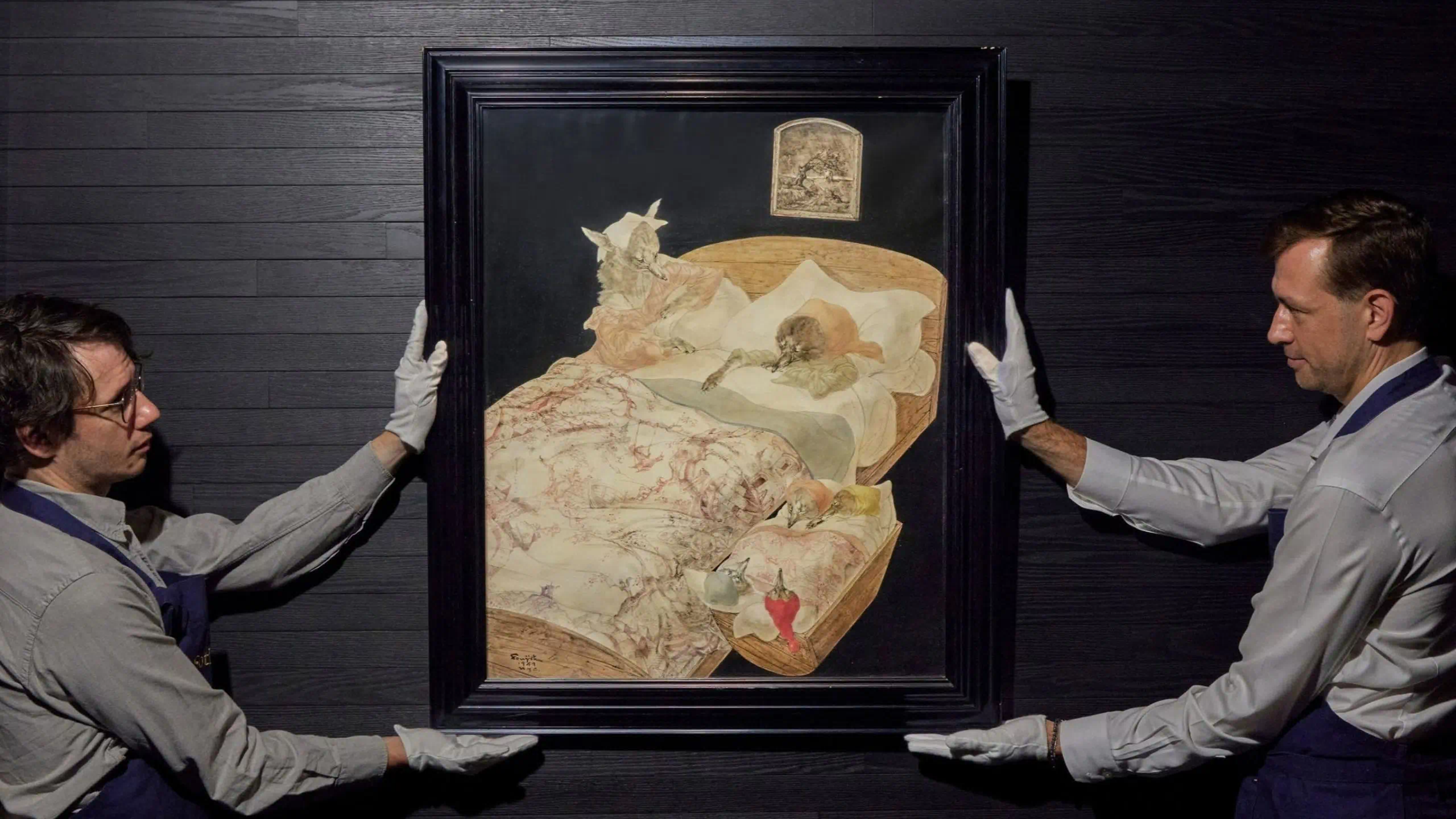 Léonard Tsuguharu Foujita's Le rêve (Hommage à La Fontaine), painted in 1949 and featured in The Foujita Lexicon, Sotheby's first dedicated single-artist auction in Asia. Sotheby's
